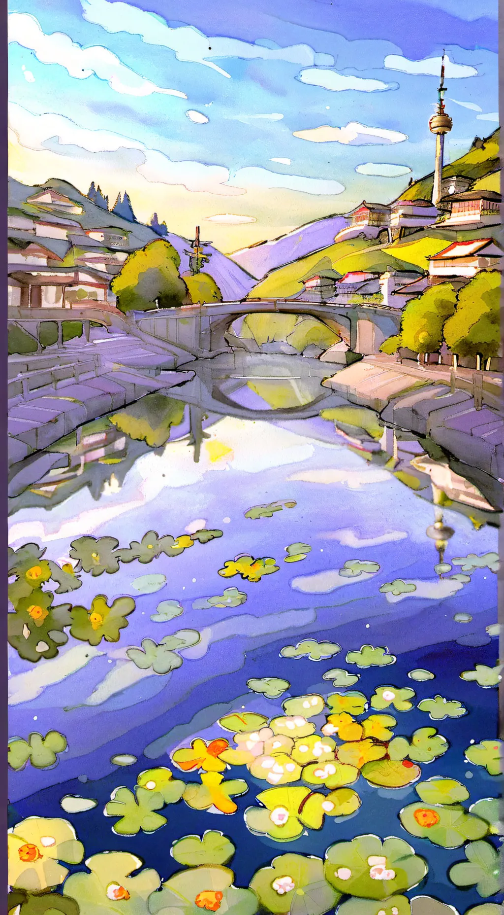 ai character: Evening Sun background
