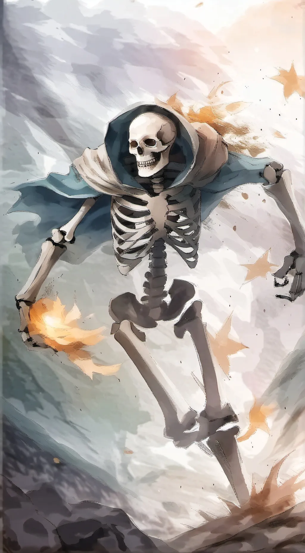 ai character: skeleton background