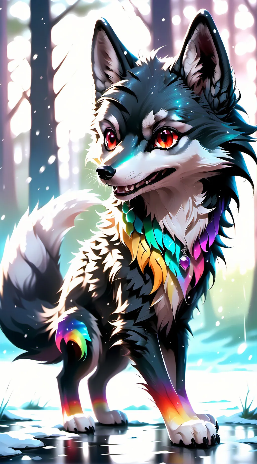 ai character: Cutey and Wolfie background