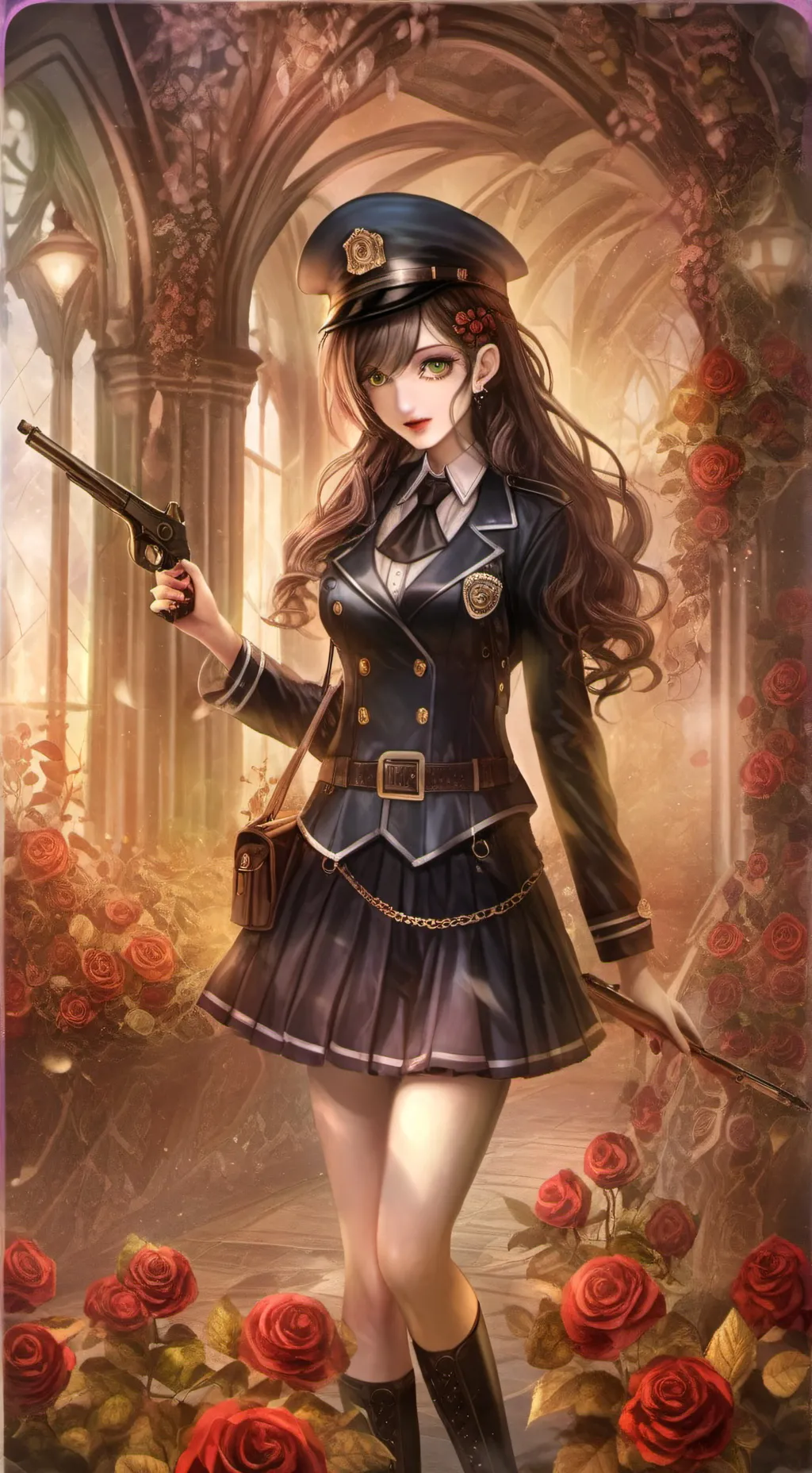 ai character: Police girl background
