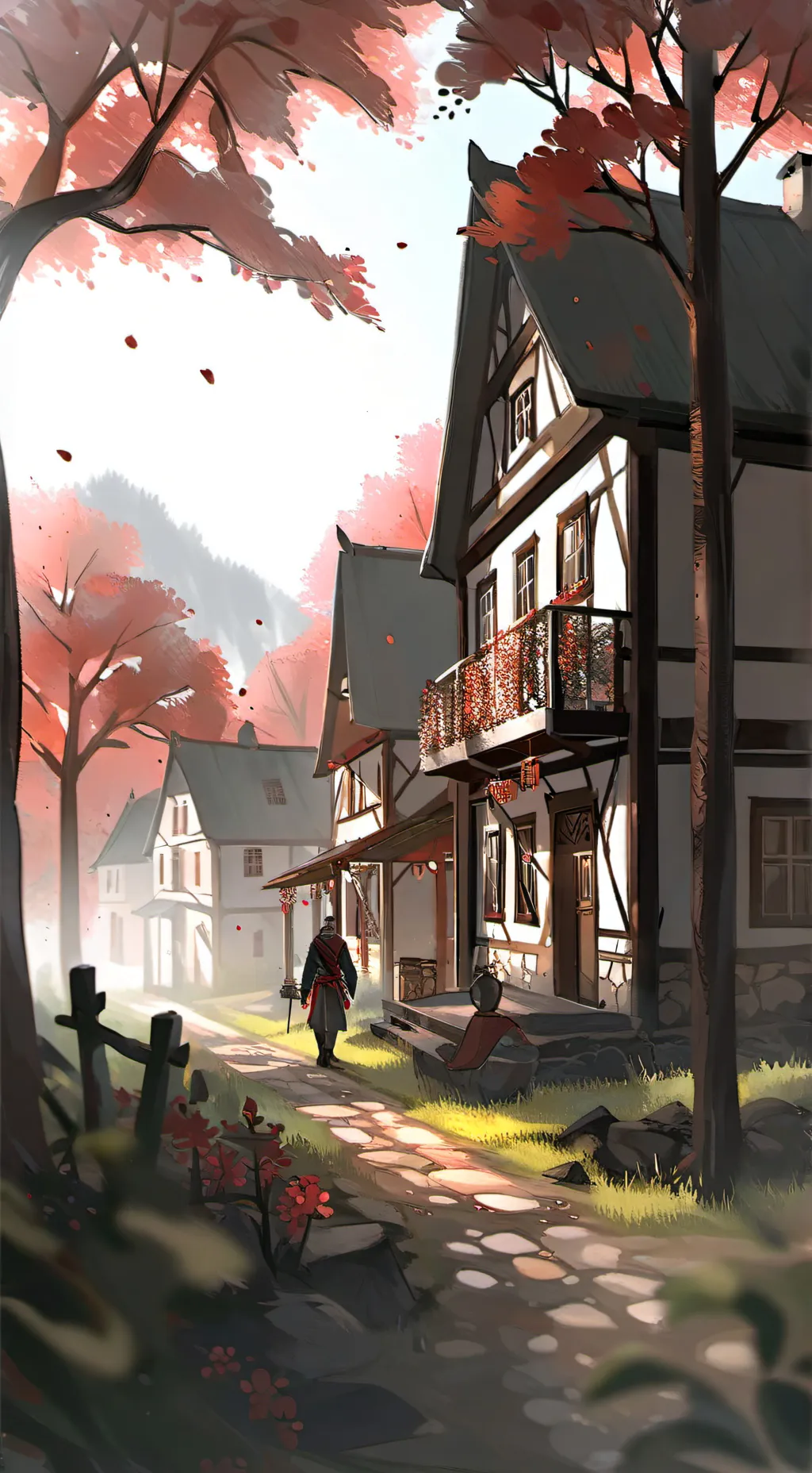 ai character: Village but mean background