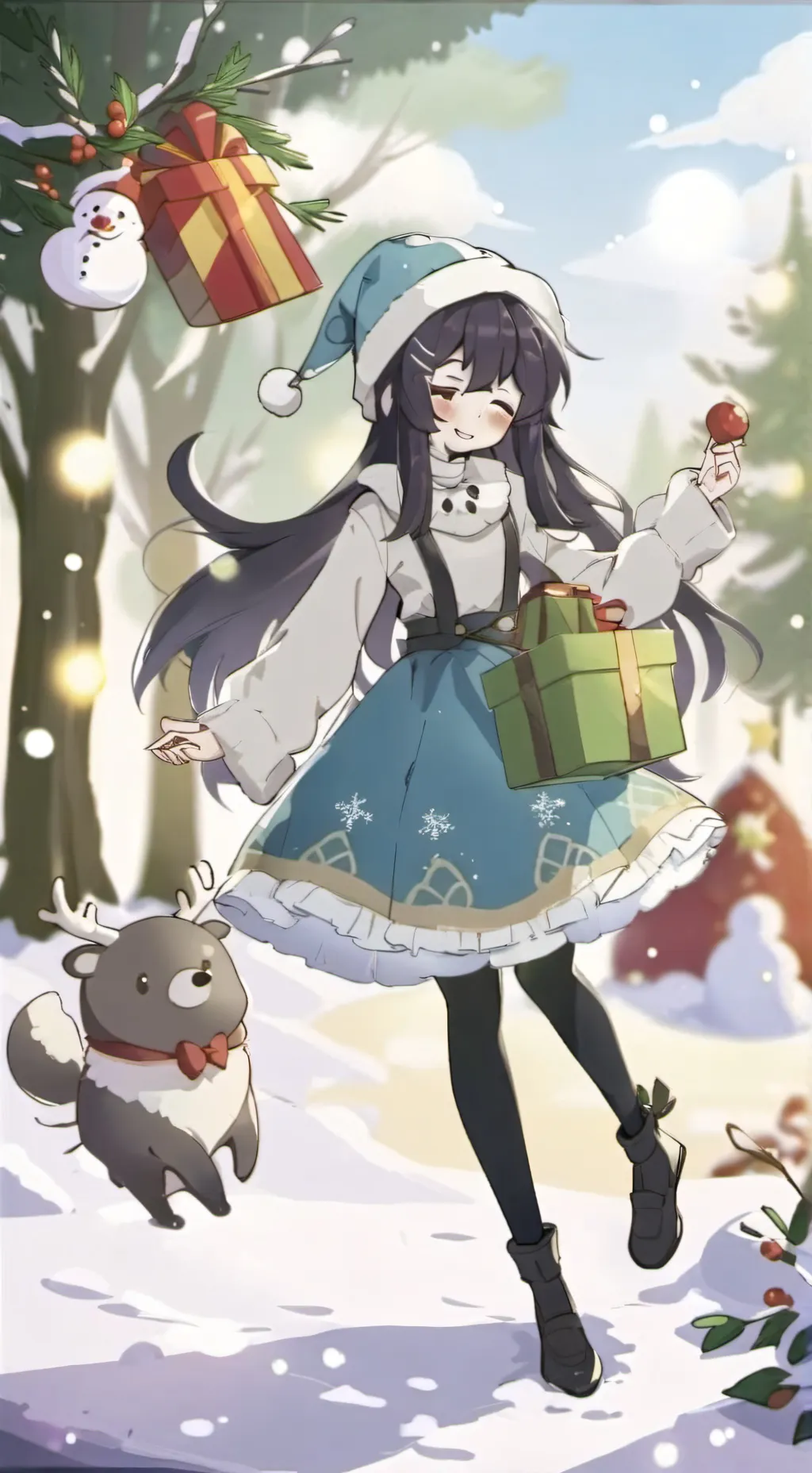 ai character: b×c Christmas  background