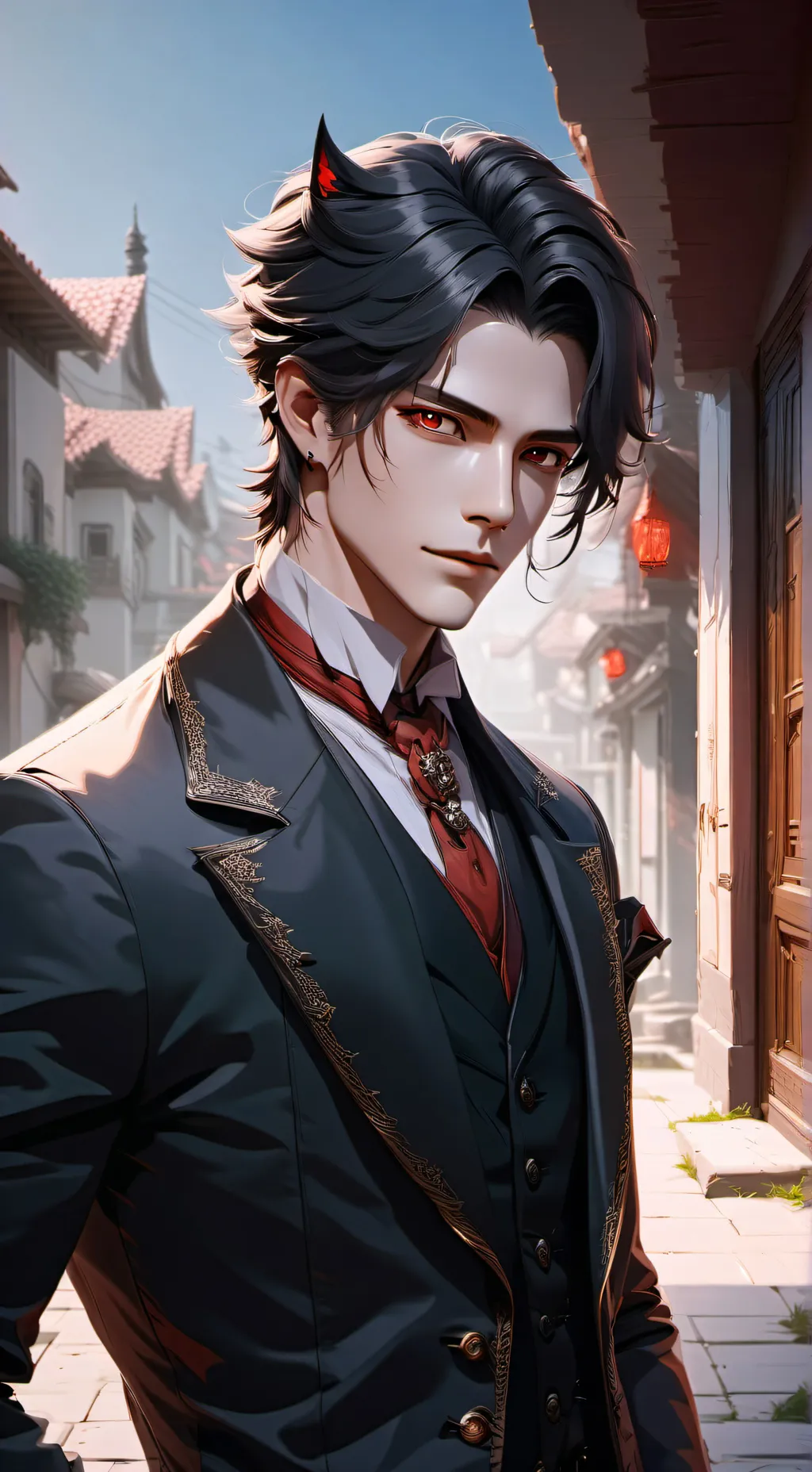 ai character: Douma × Akaza background