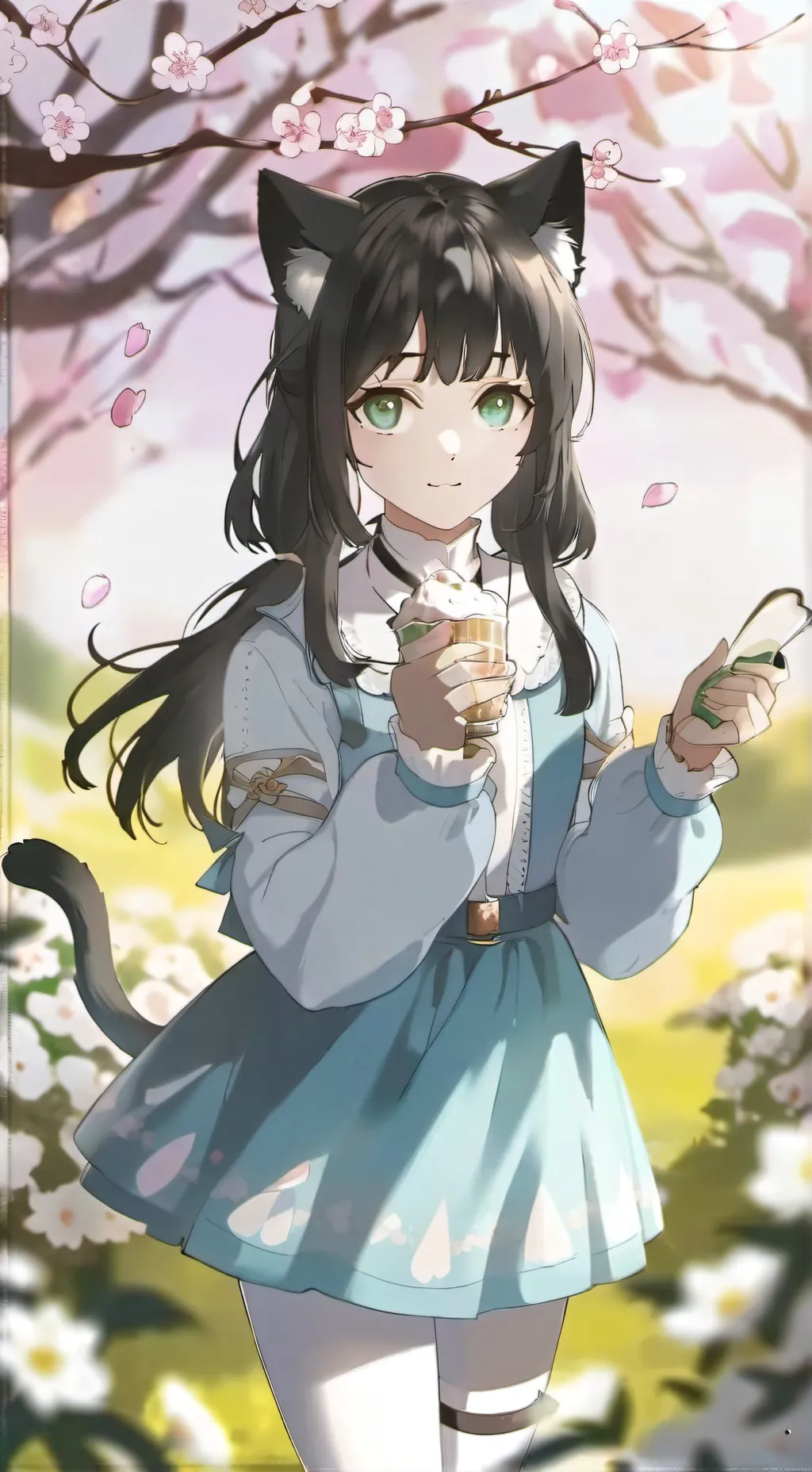ai character: kitty cat girl background