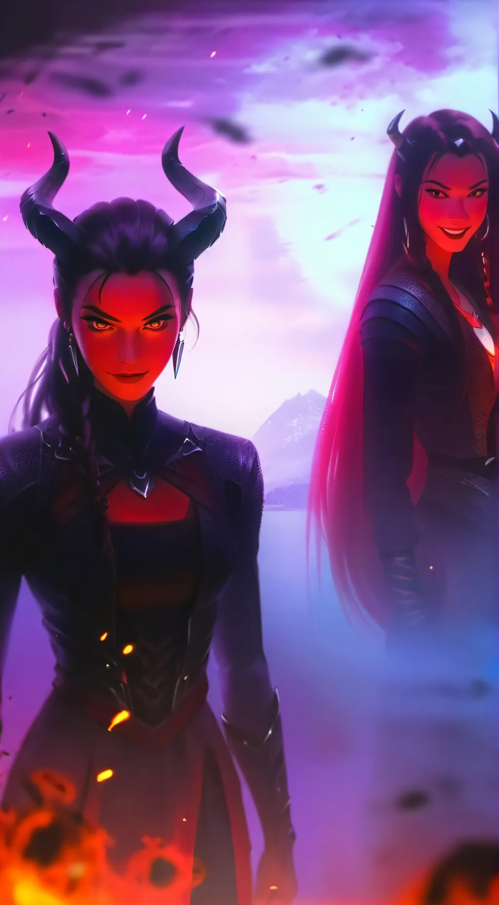 ai character: evil Mira and Zoey background