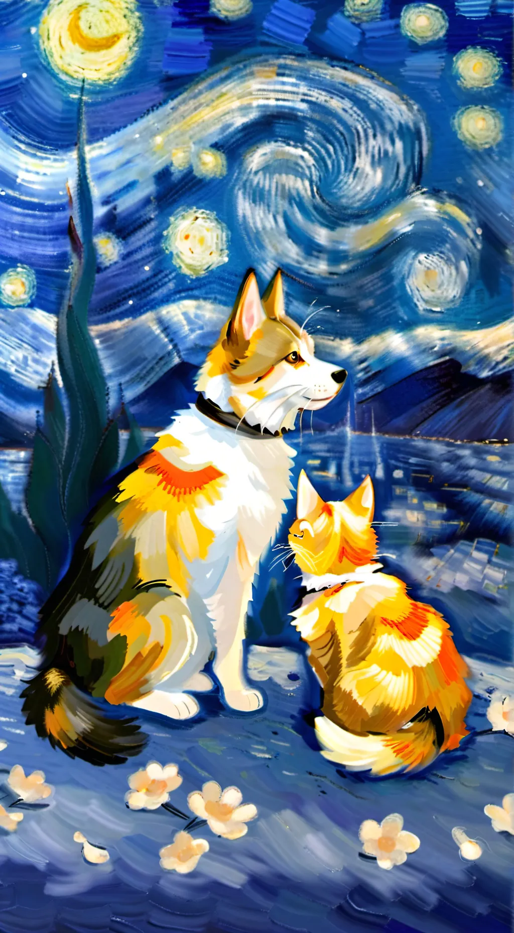 ai character: cat vs dog  background