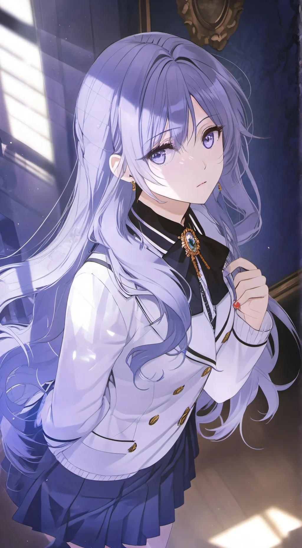 ai character: Violet background