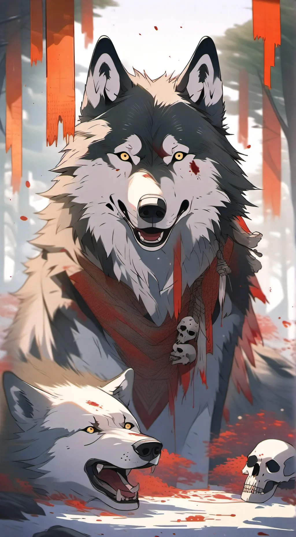 ai character: Minion wolf demon  background