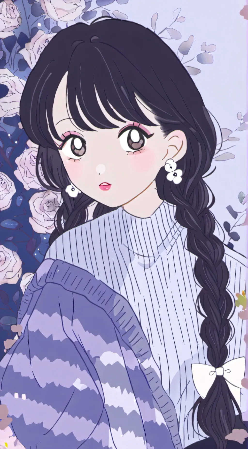 ai character: Erika💜🤍🖤 background