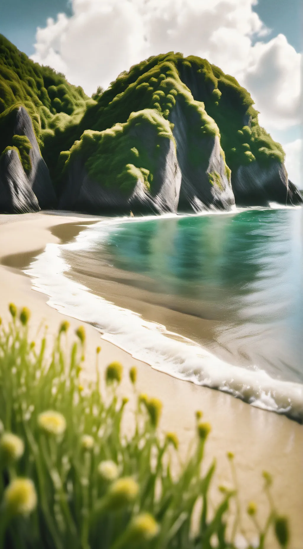 ai character: Beach day  background