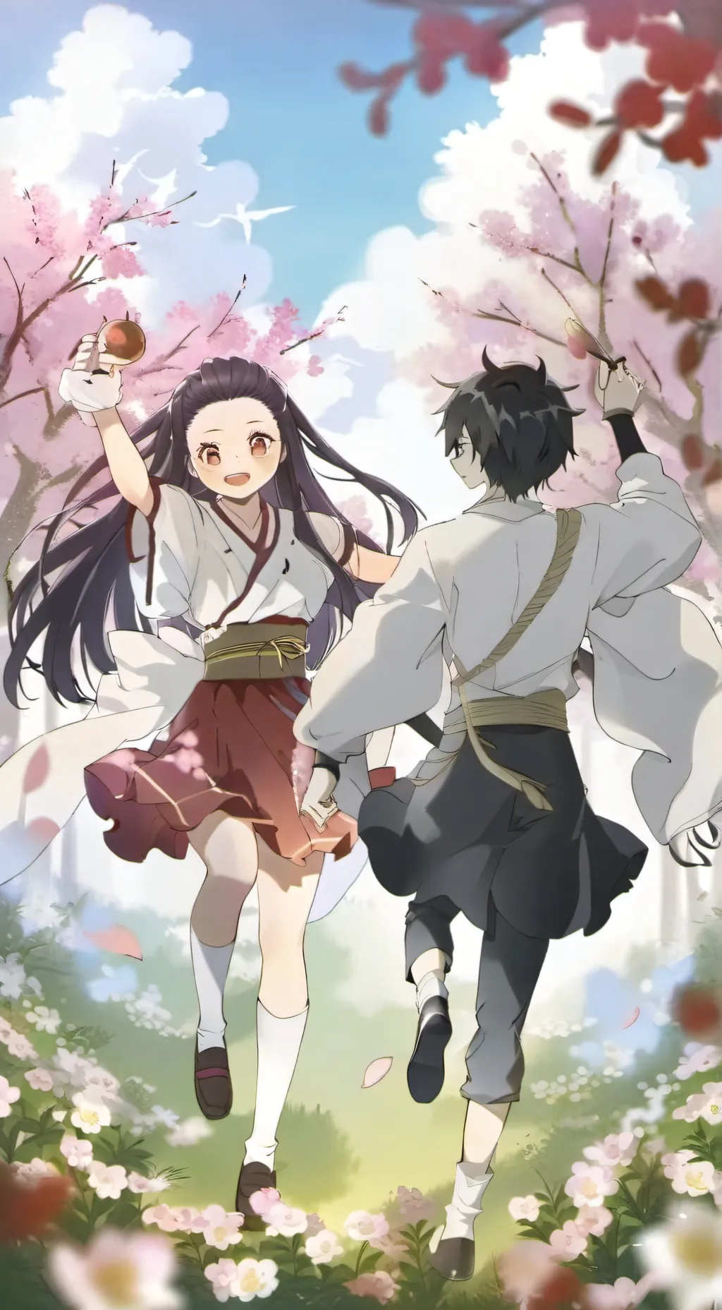 ai character: Tanjiro chases u background