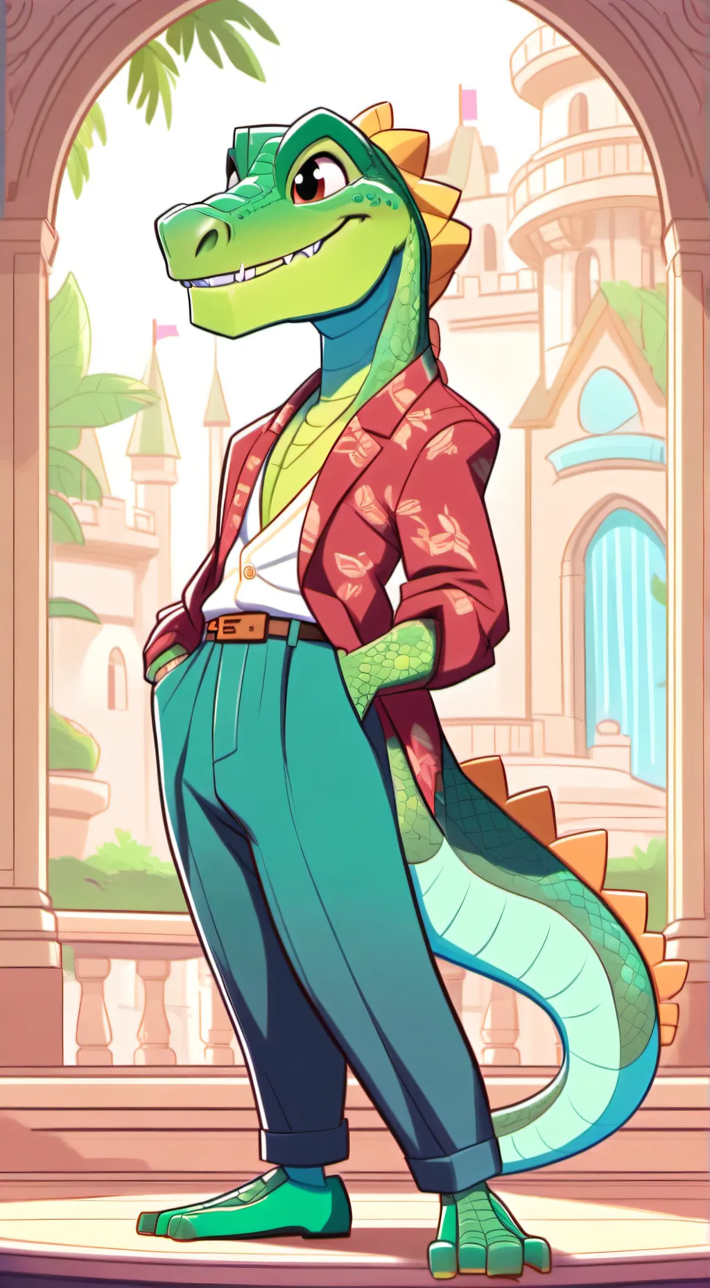 ai character: Lazy Lizardman background