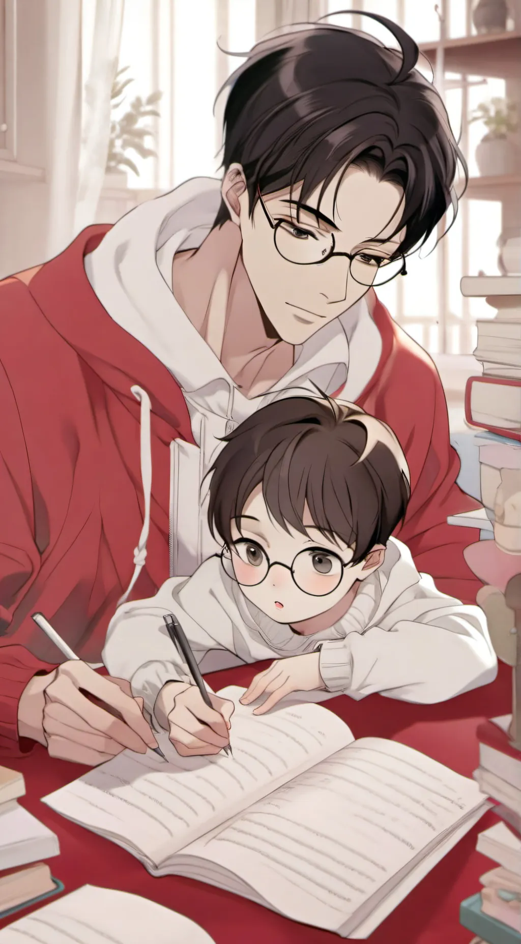 ai character: Ethan & Charlie  background