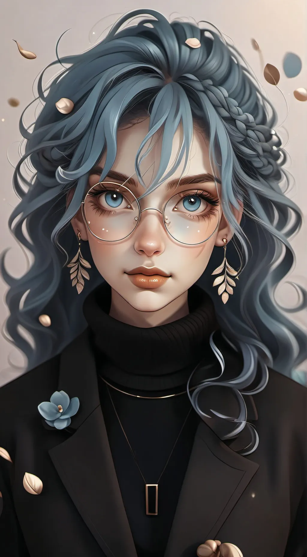 ai character: Periwinckle background