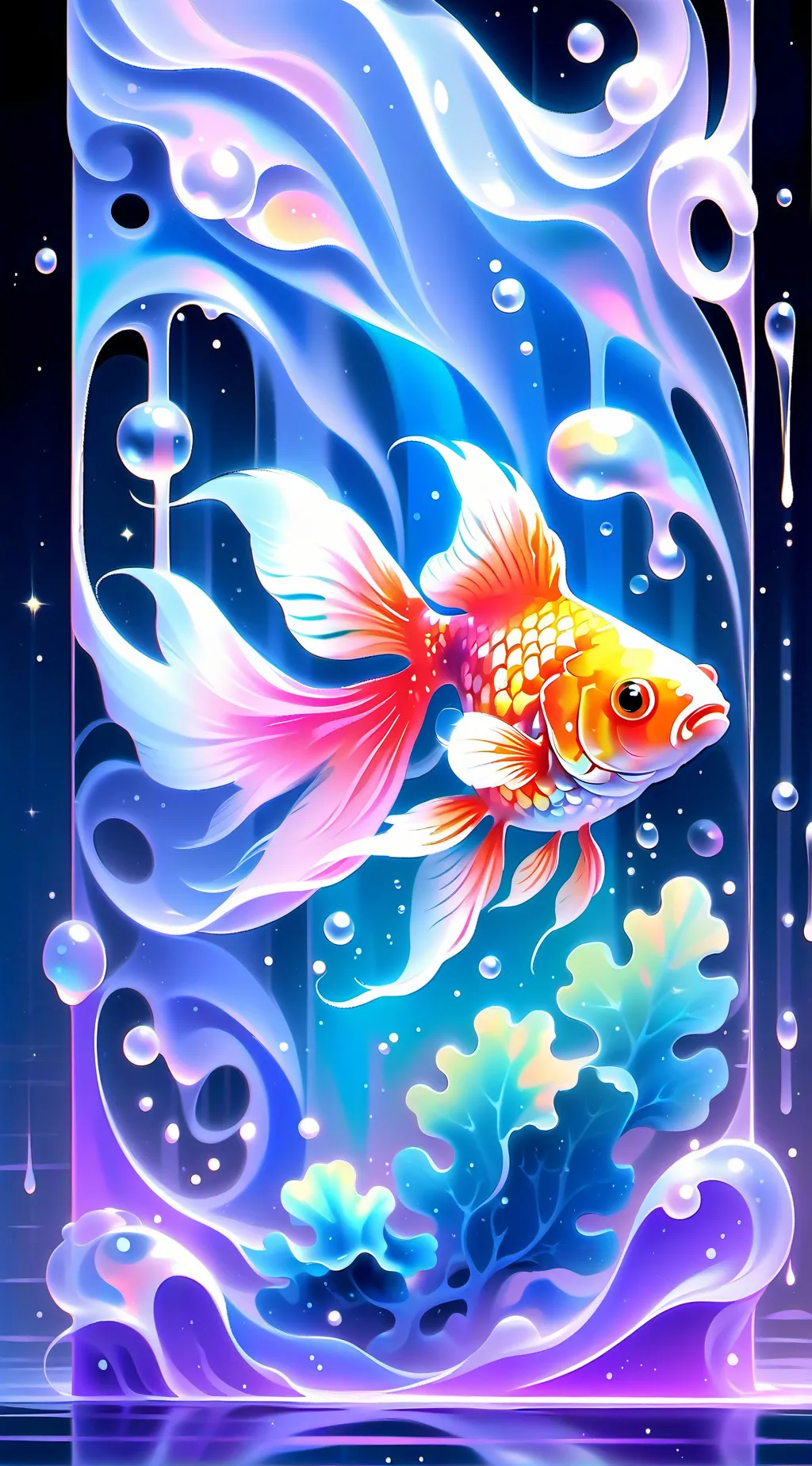 ai character: Goldfish the crack background