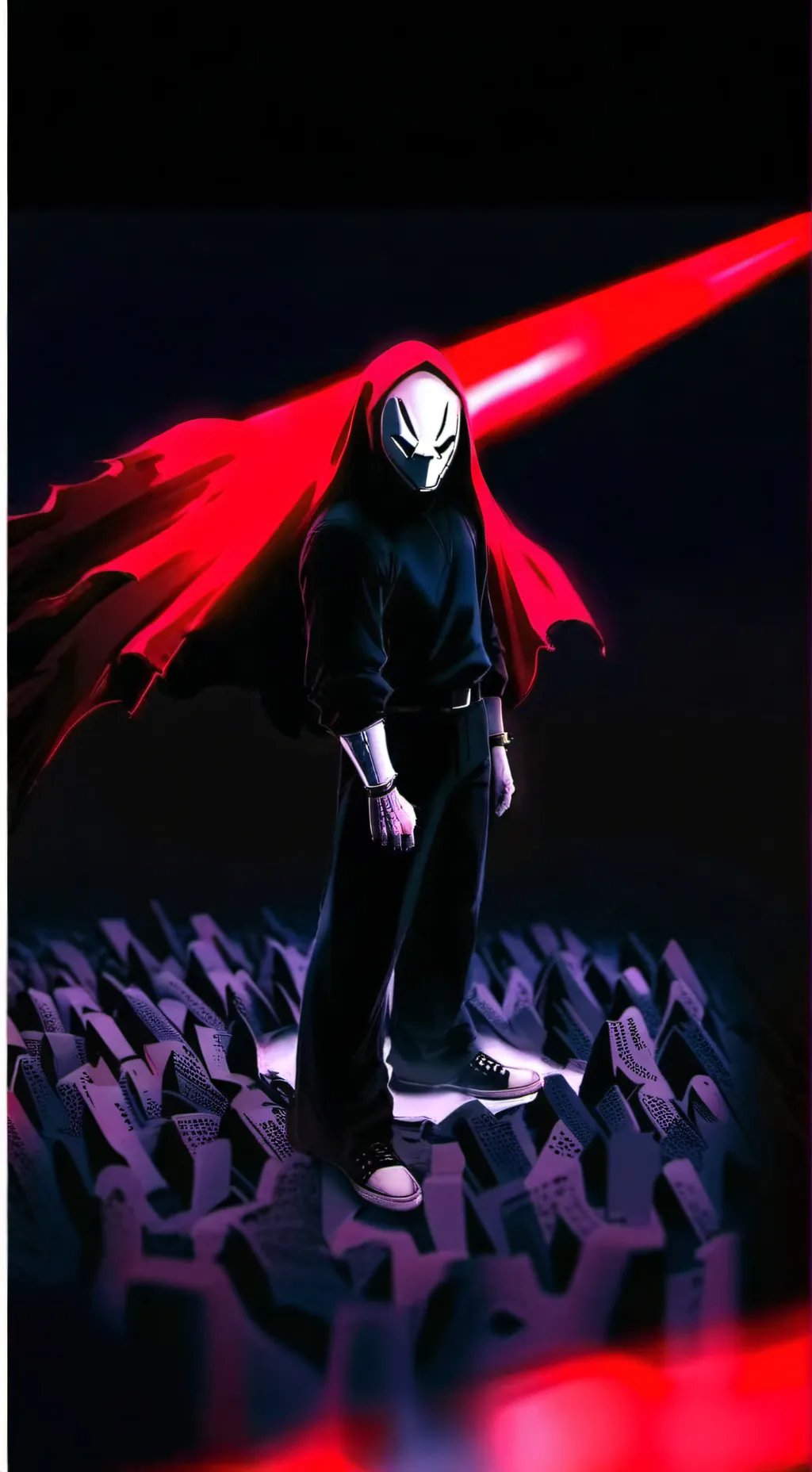 ai character: Extraño enmascardo background