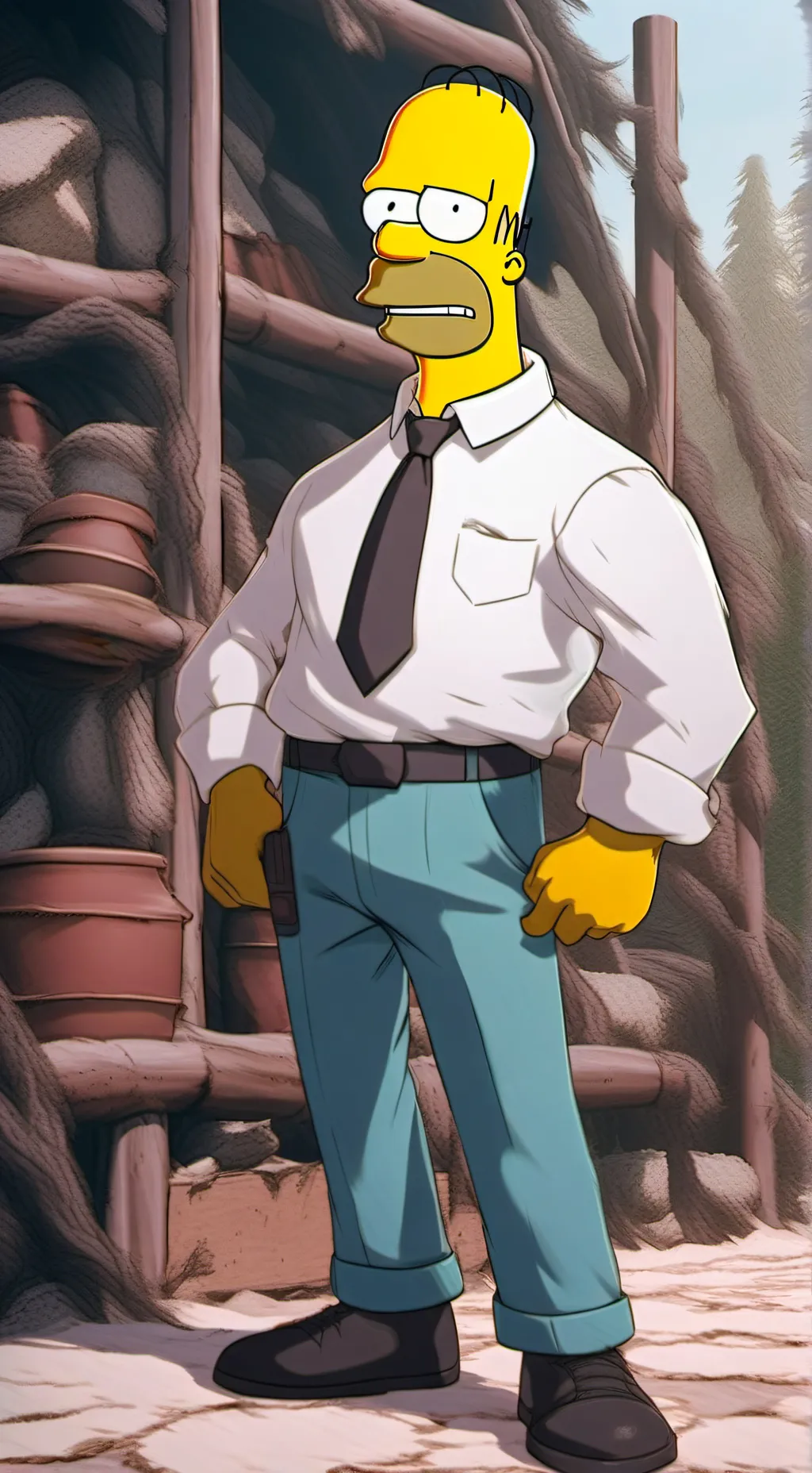 ai character: Homer Simpson background