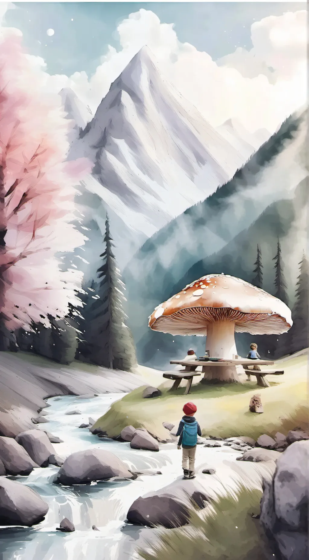 ai character: Hiking trip background