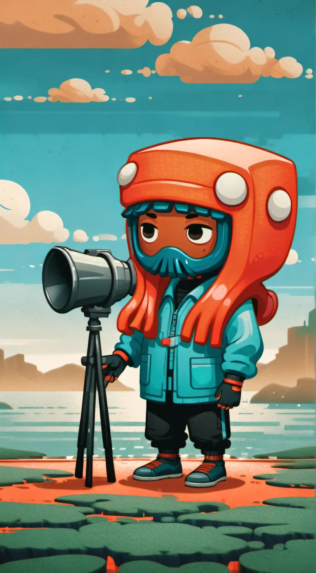 ai character: Squid man background