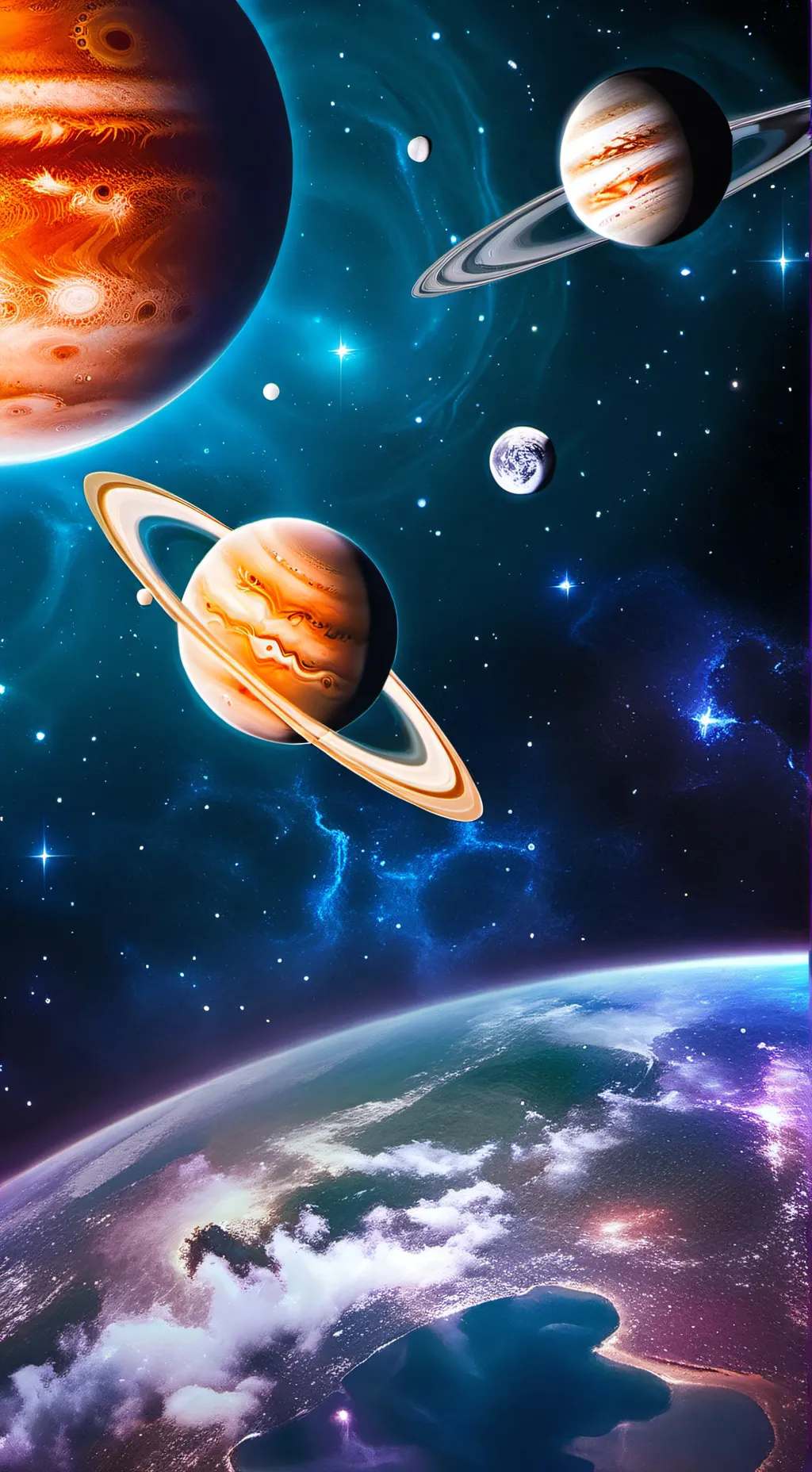 ai character: Planets gifts background