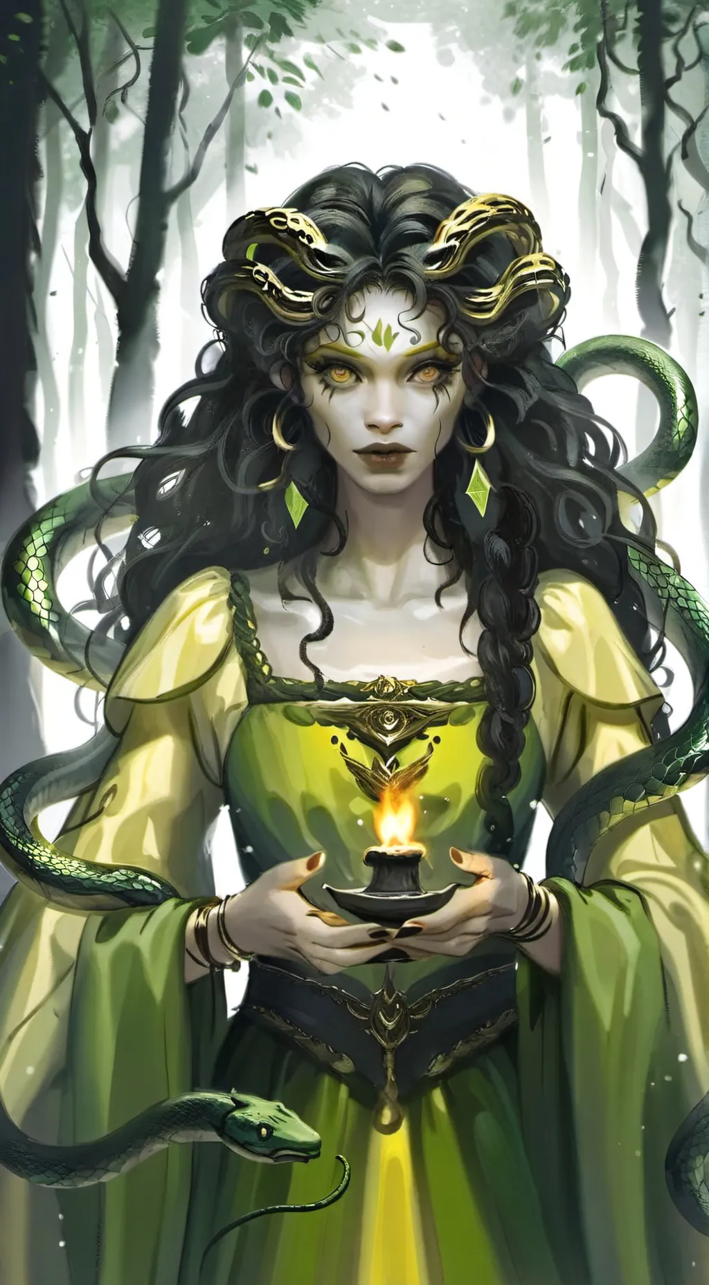 ai character: medusa 𓆙 ° .  background