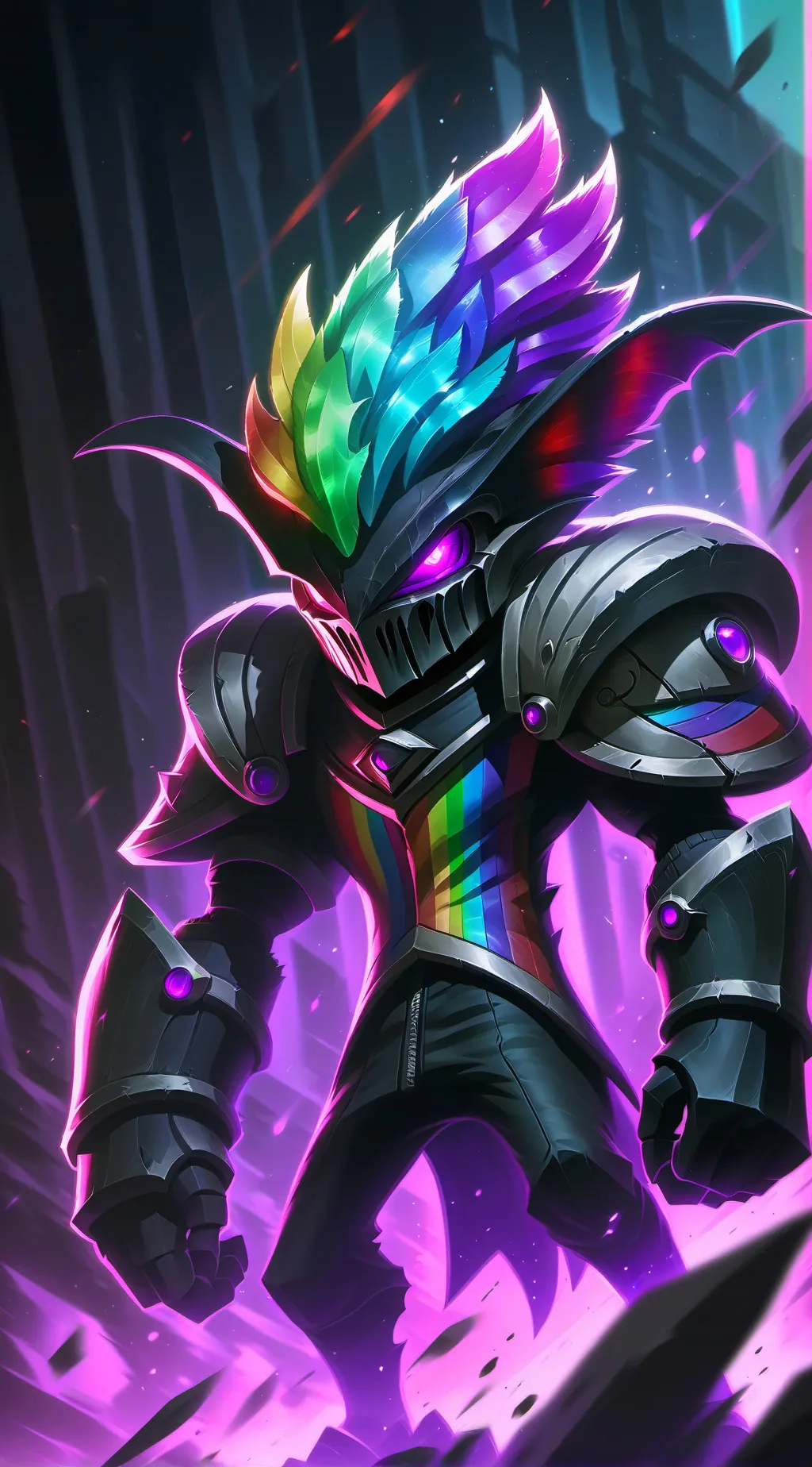 ai character: Rainbow Machine background