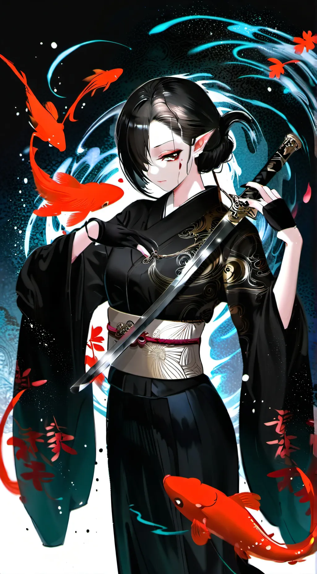 ai character: Hikari Kuronami  background