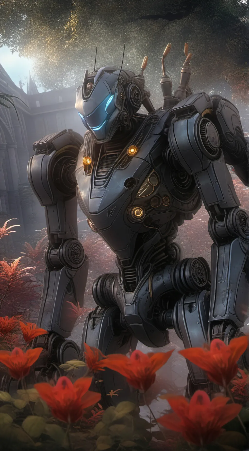 ai character: Glow background