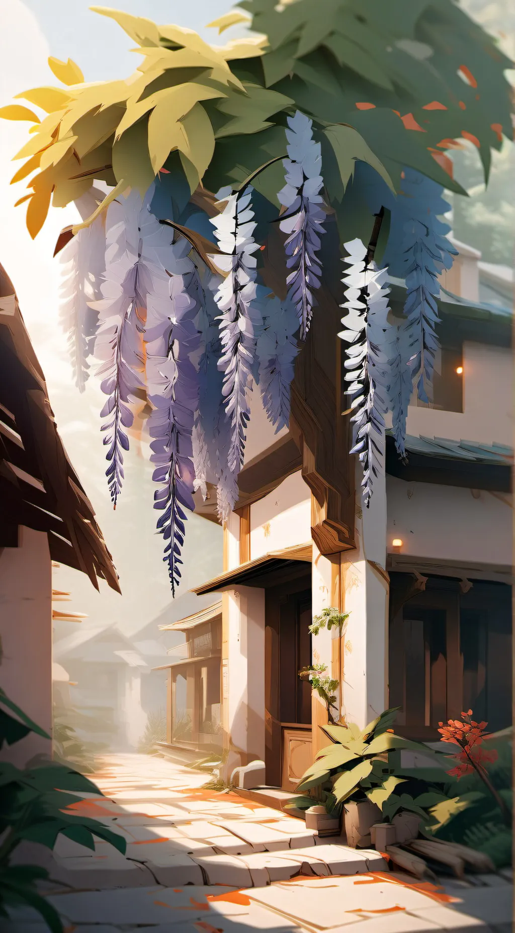 ai character: KNY Wisteria Crest background