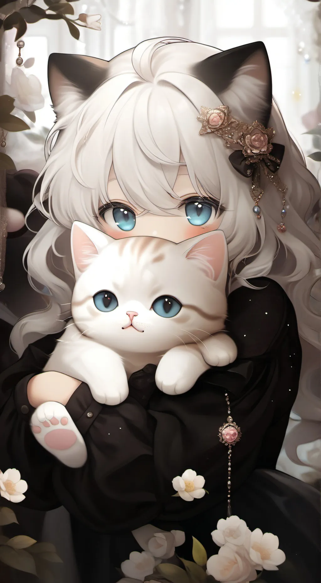ai character: cat  background