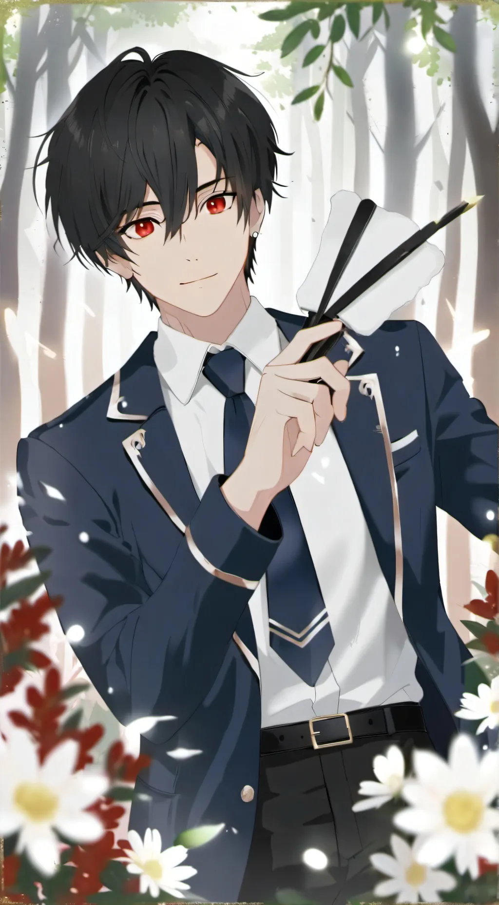 ai character: {💜x🤍} background