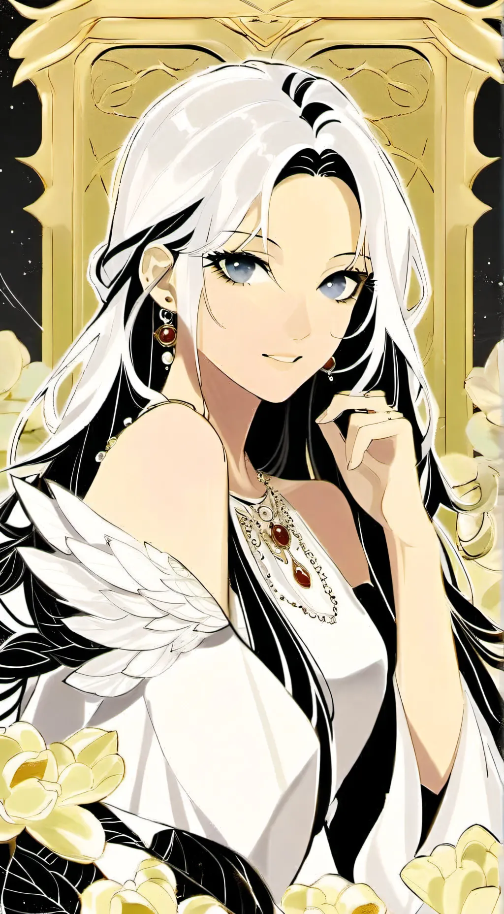 ai character: Dabi turns in girl background