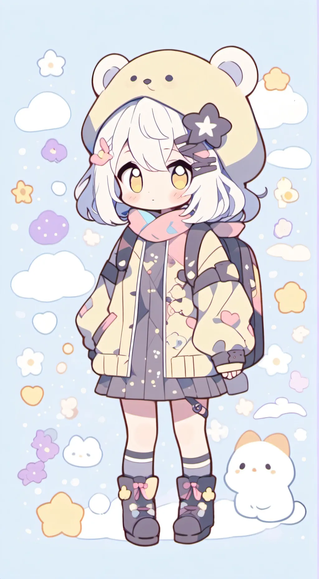 ai character: гибрид...  background