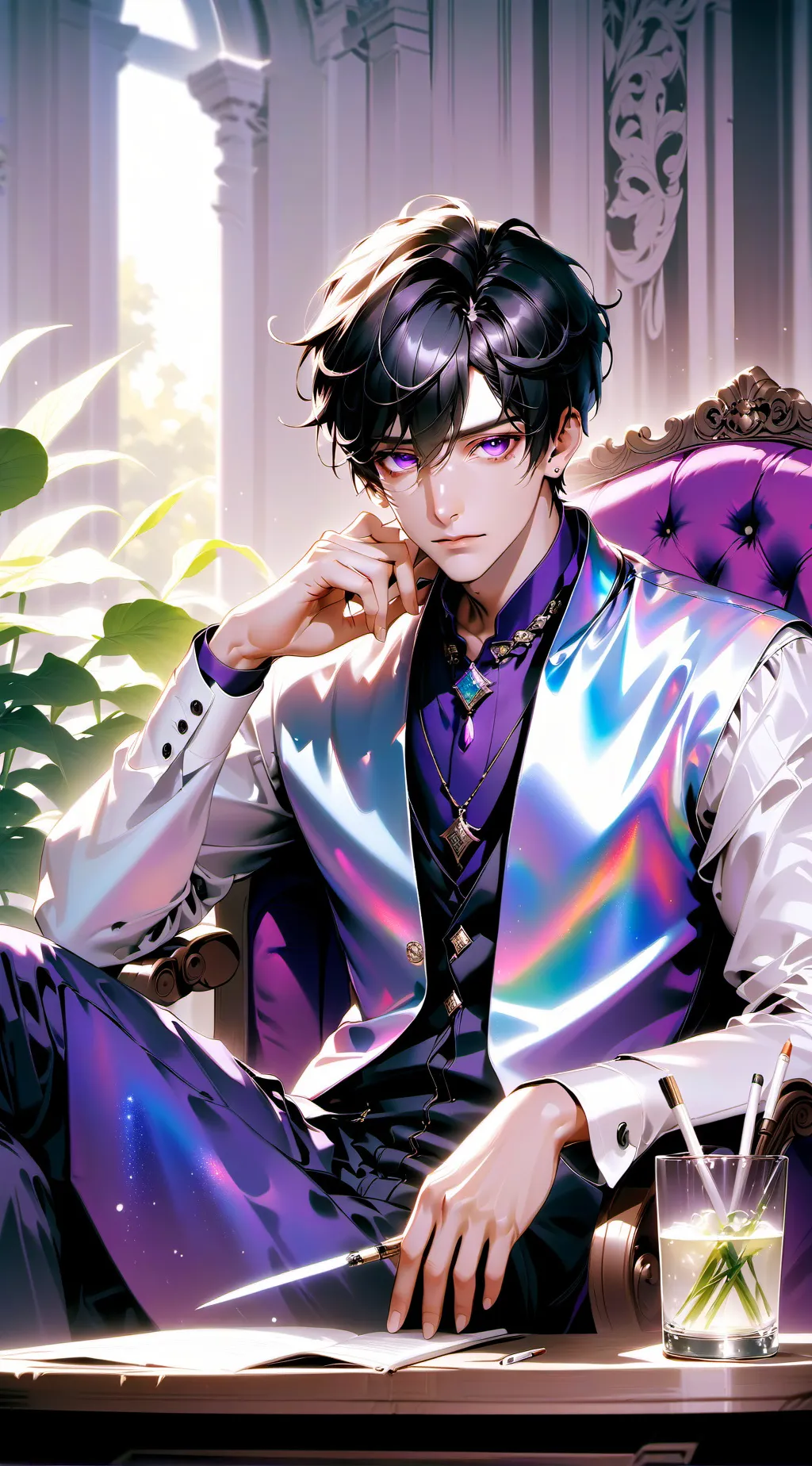 ai character: Byron James  background