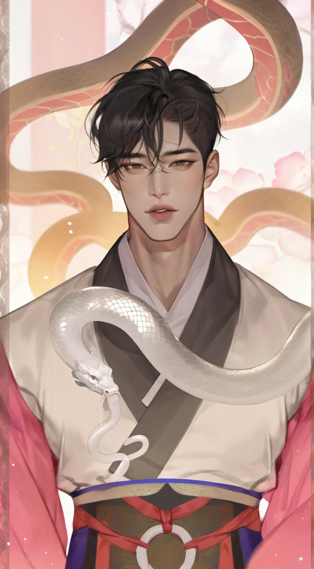 ai character: Woojin Magjeol background