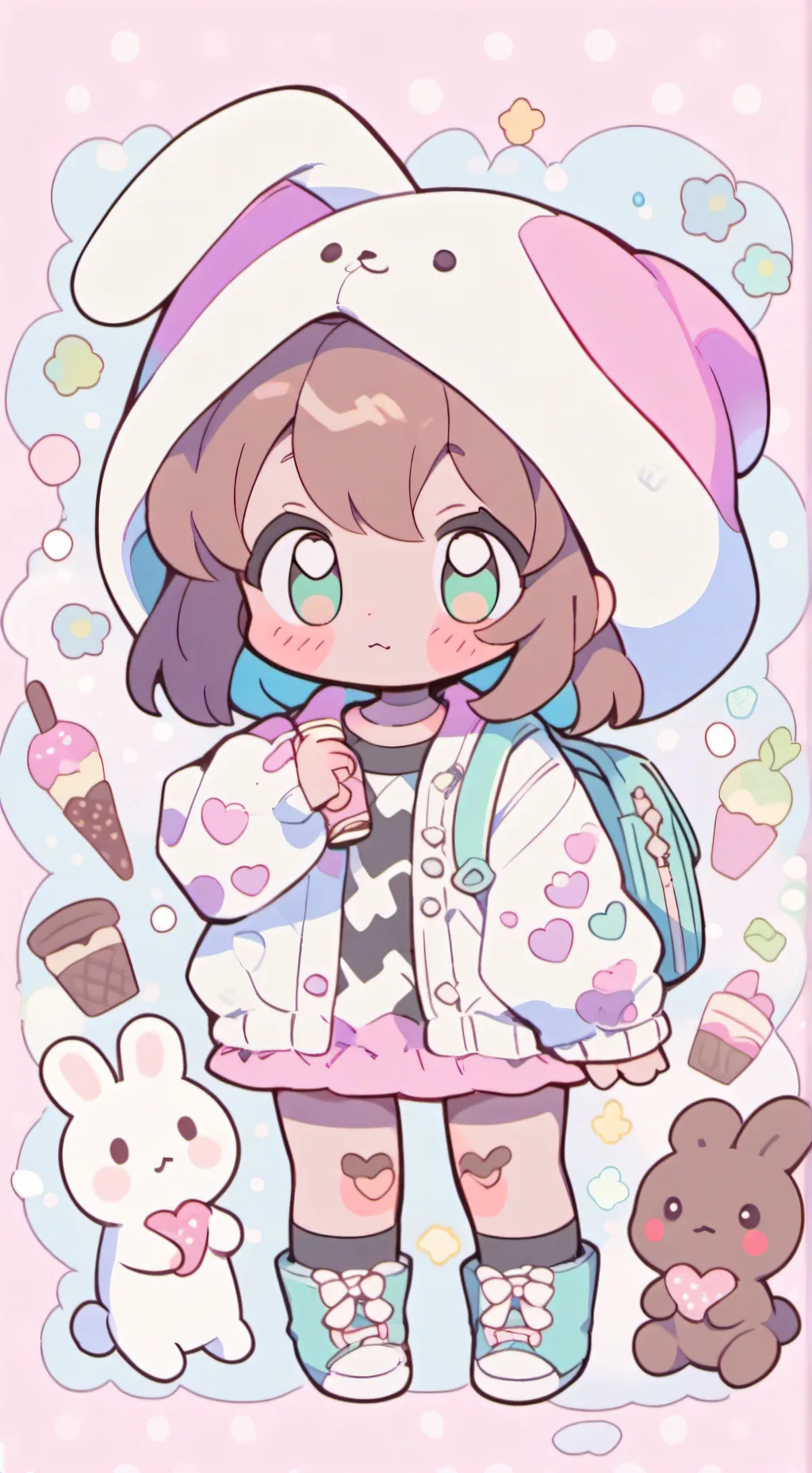 ai character: cute Chocolatebaby background