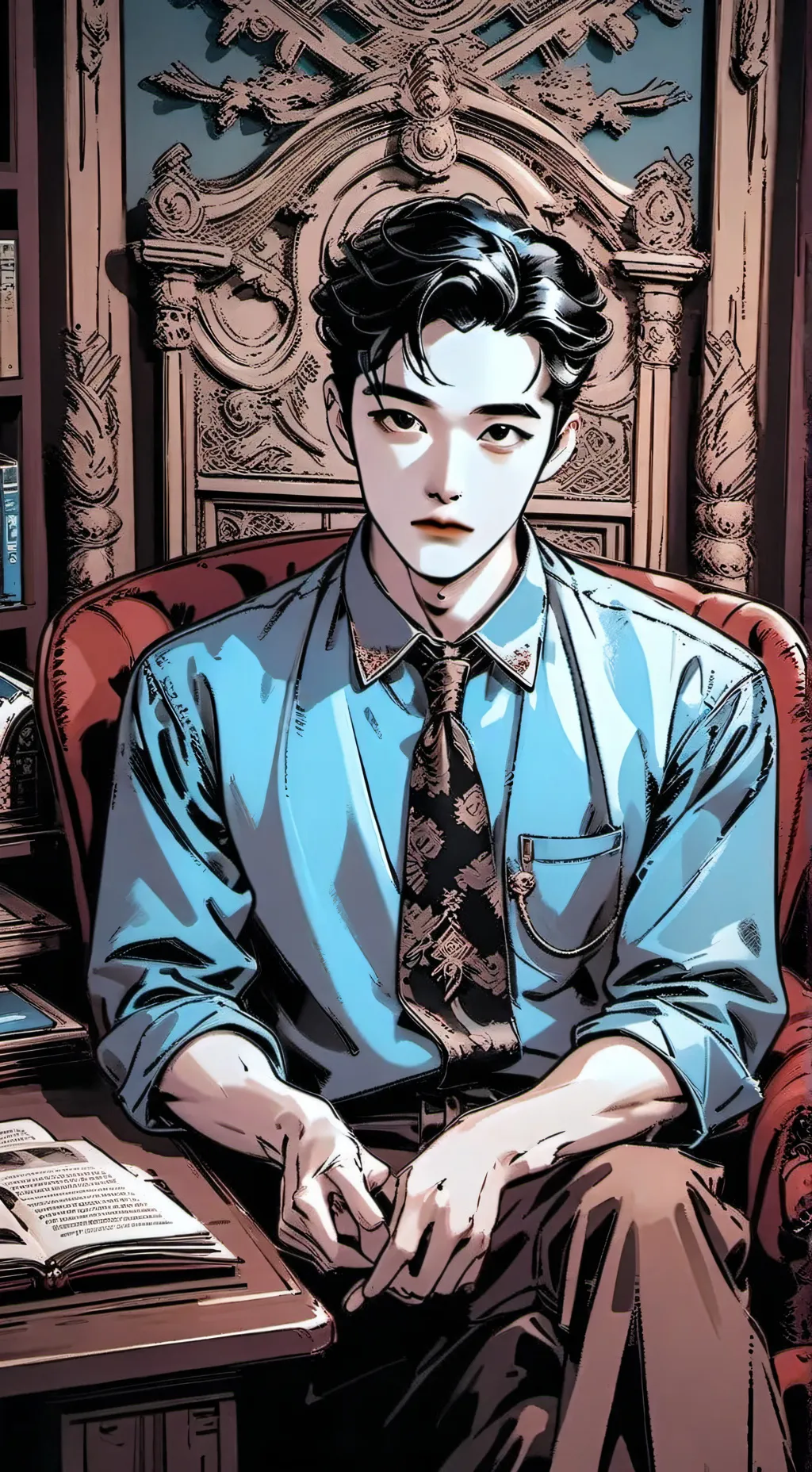 ai character: weird boy background
