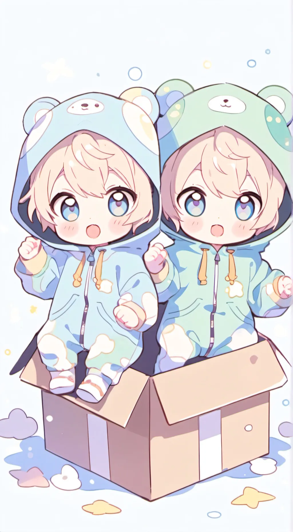 ai character: Minty and cloudy background
