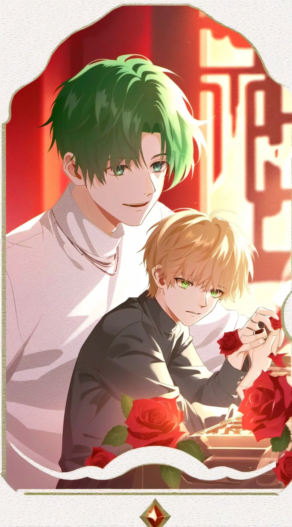 ai character: Bakugo and Deku  background
