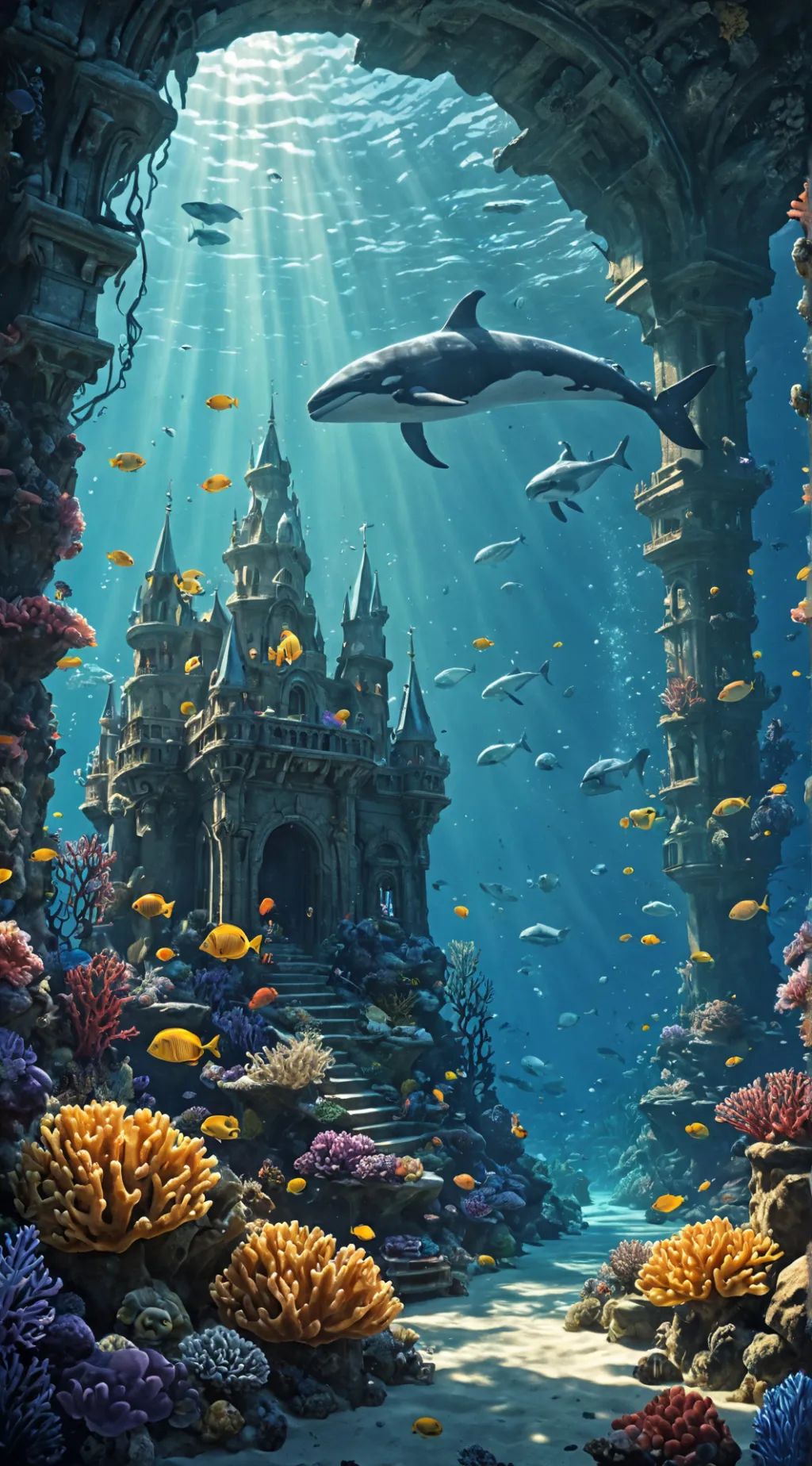 ai character: Królestwo🌊🐬 background