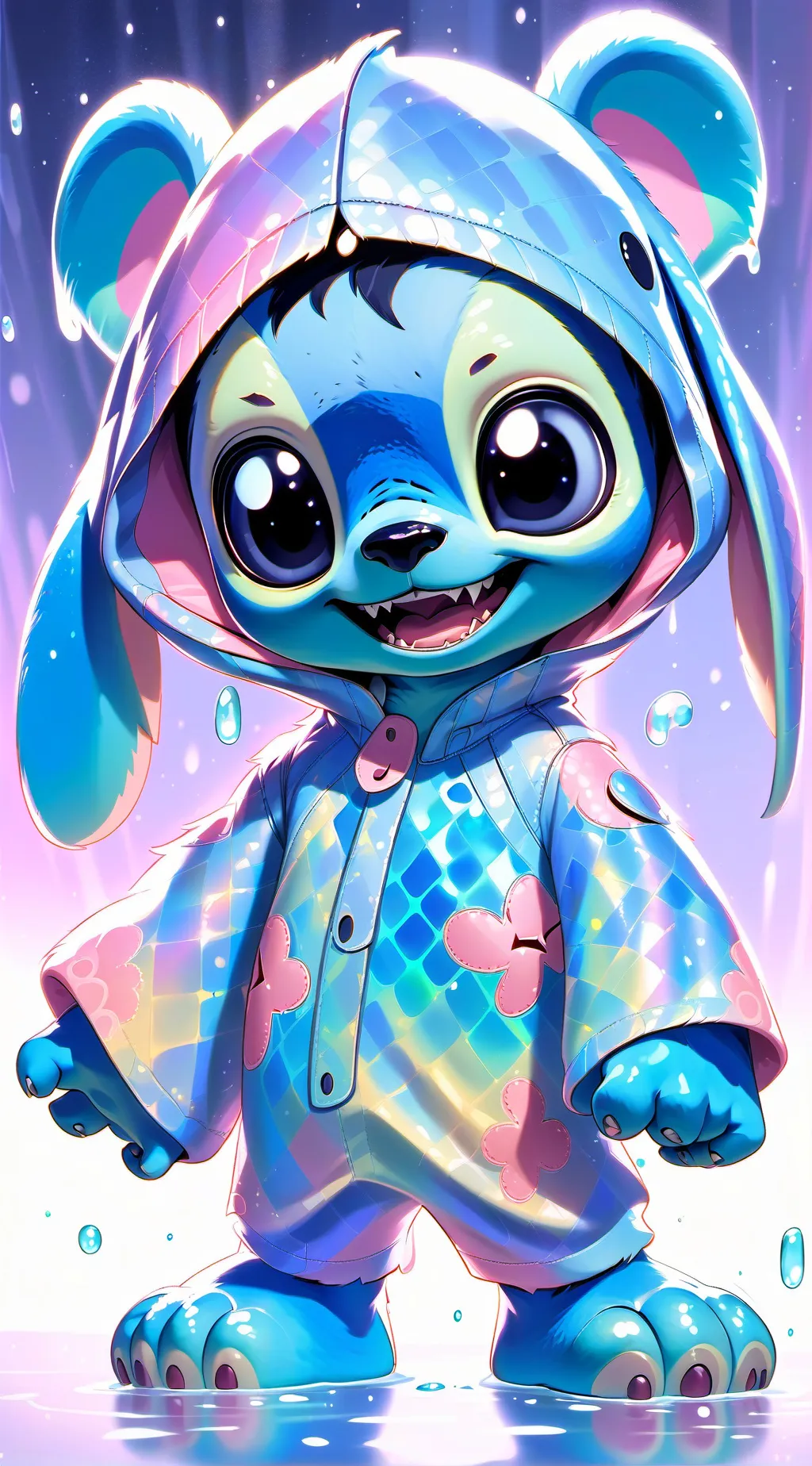 ai character: Stitch  background