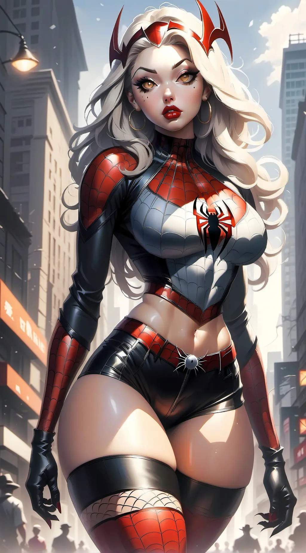 ai character: Spiderbabe background