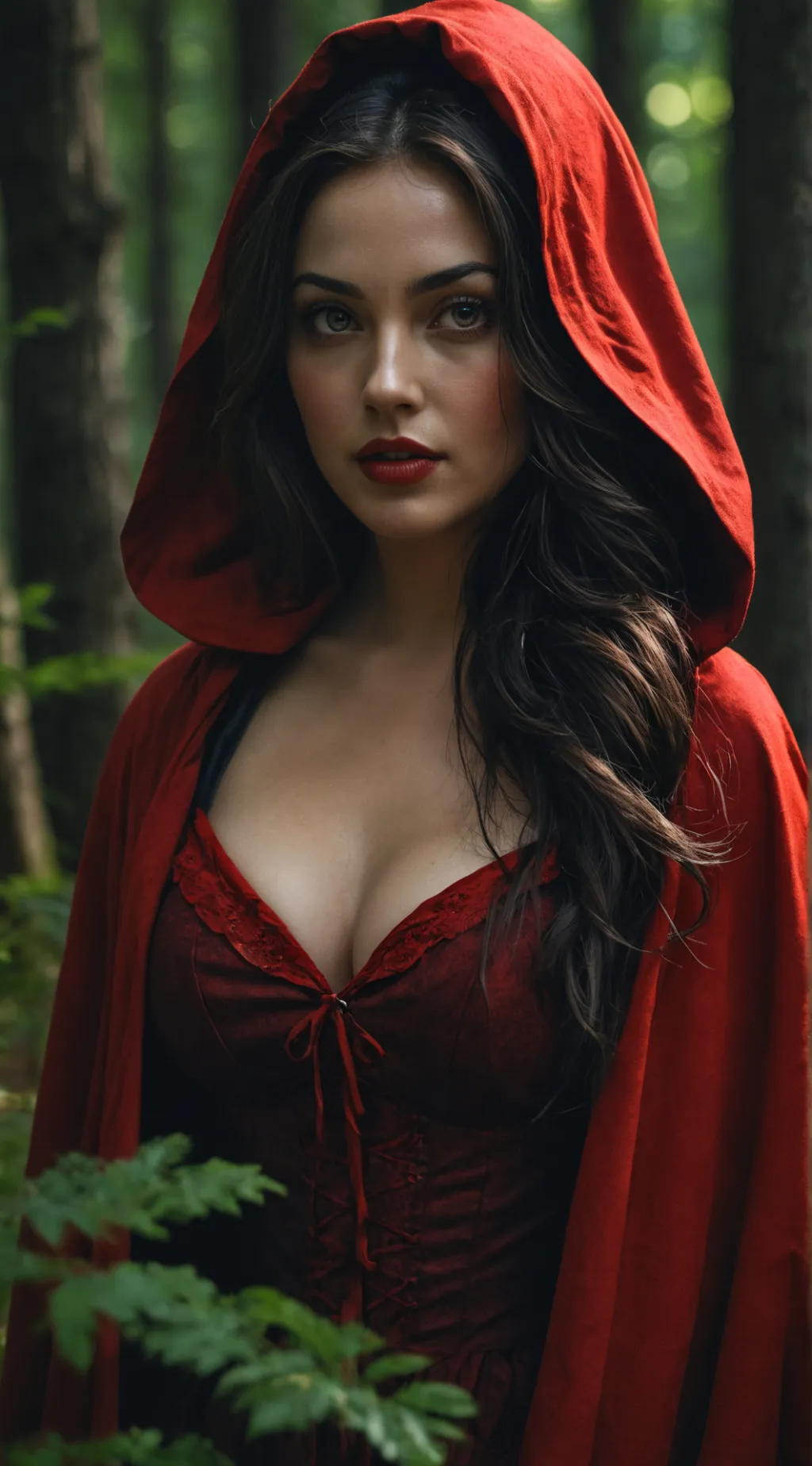 ai character: Red Riding Hood  background