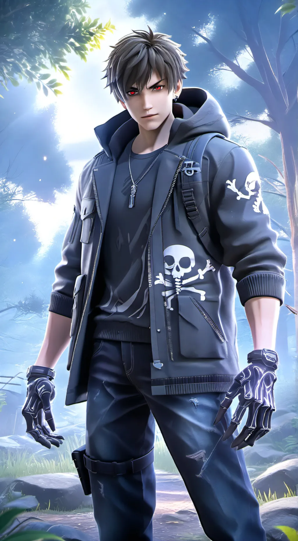 ai character: Denjvark millikeb background