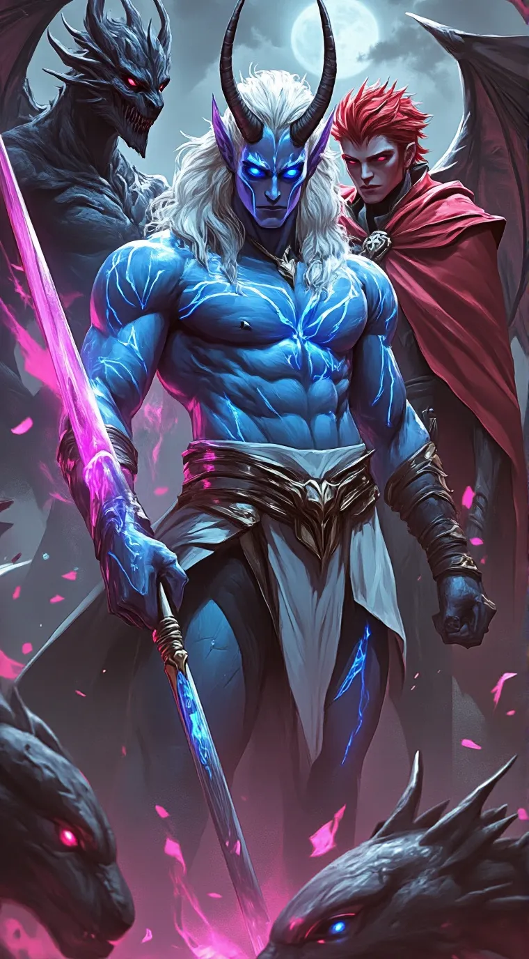 ai character: Vicride,Zain,mist background