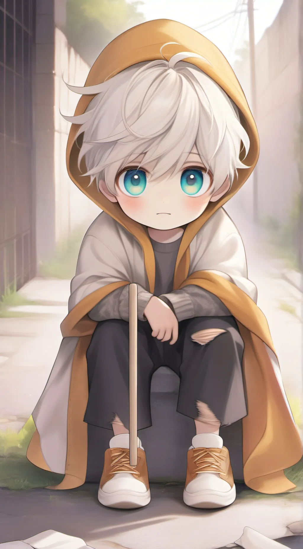 ai character: little light,ram background