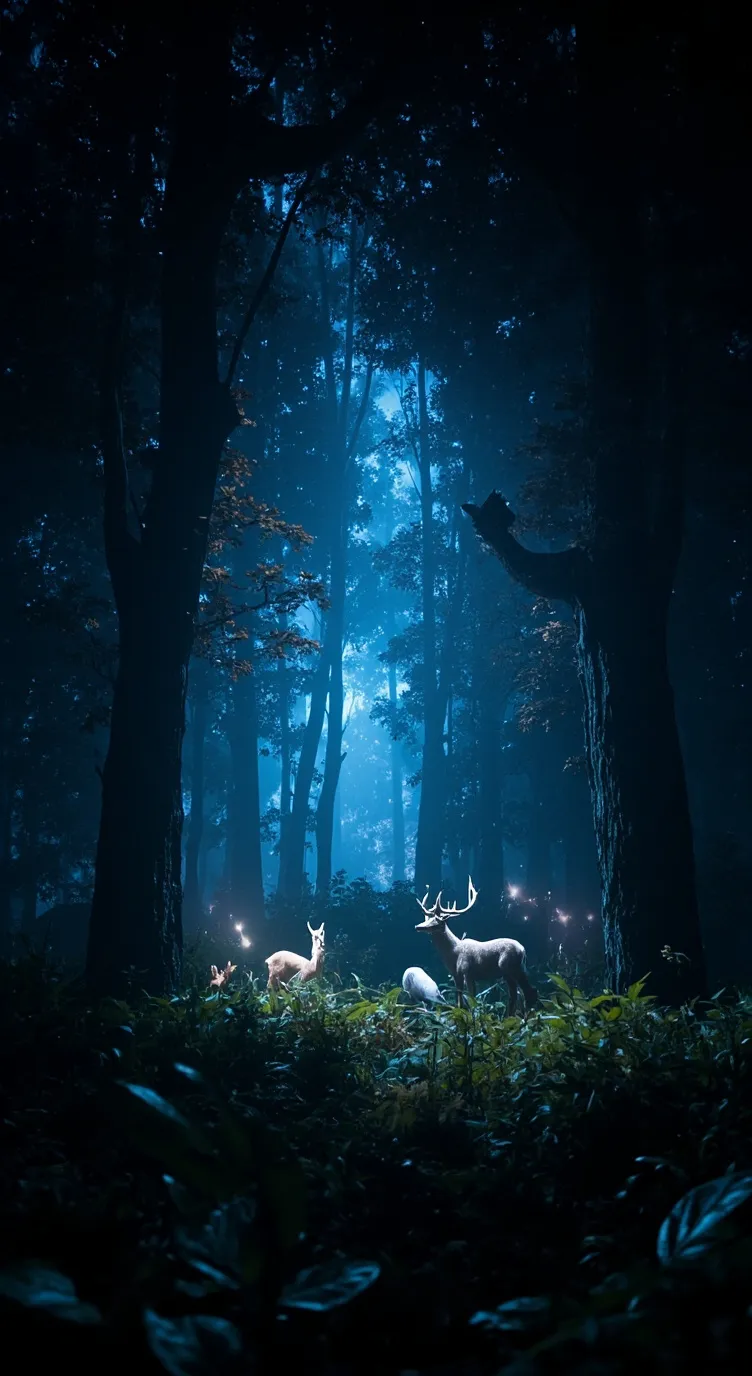 ai character: magic forest background