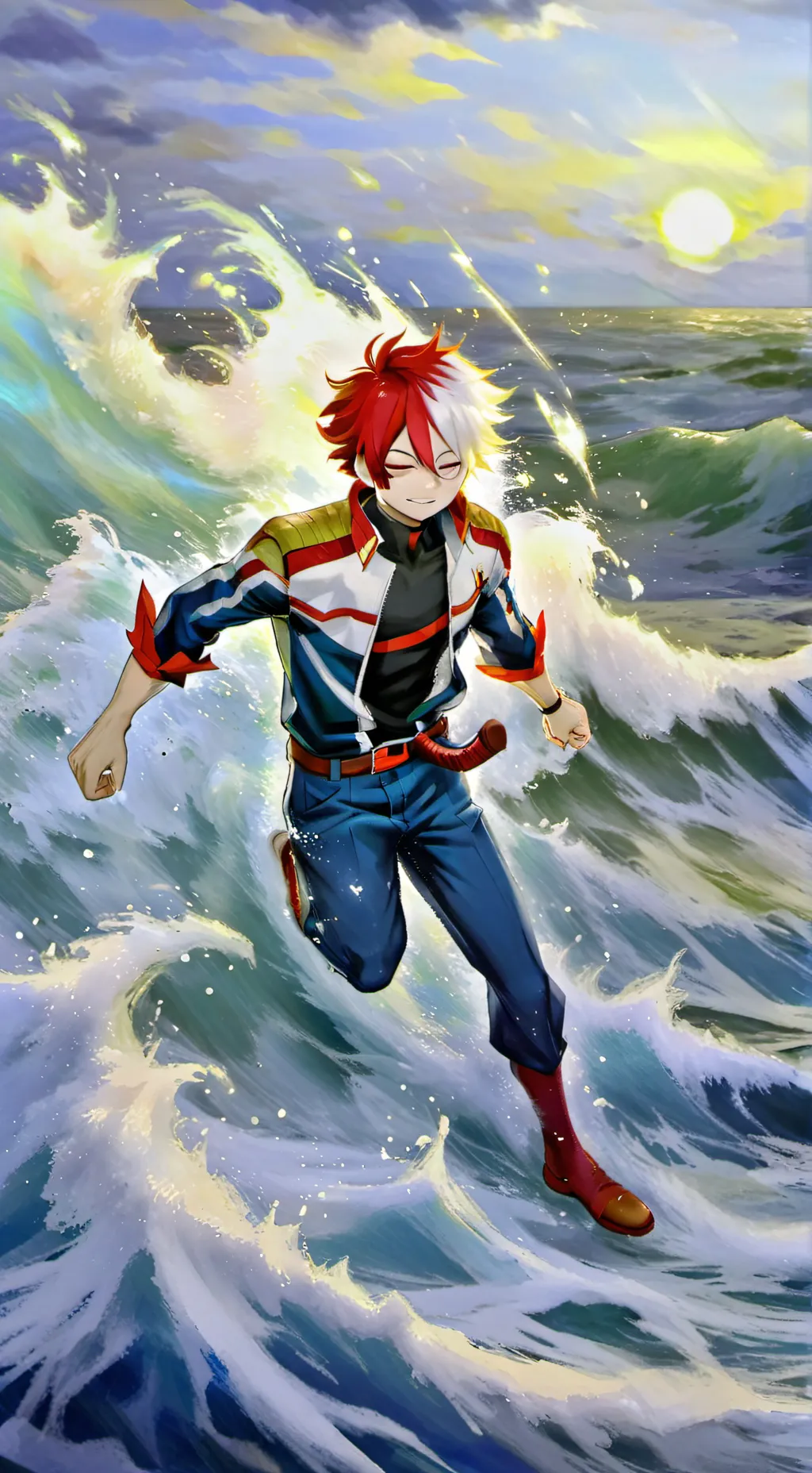 ai character: Shoto Todoroki  background
