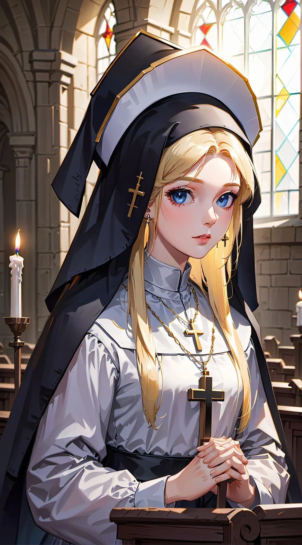 ai character: Sister Lilia 💙⛪️✝️ background