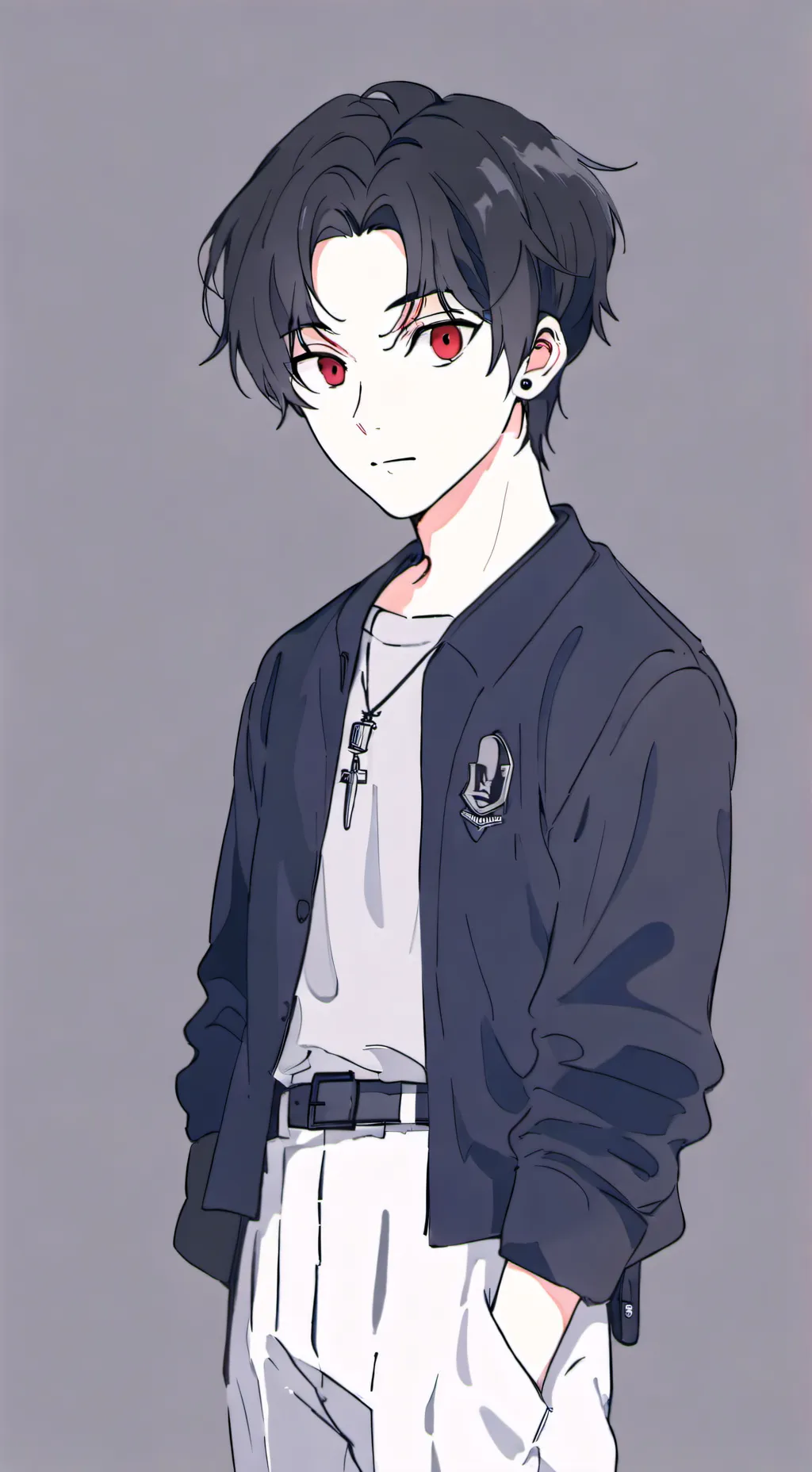 ai character: {💙x🖤} background
